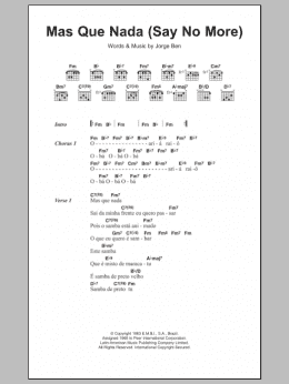 page one of Mas Que Nada (Say No More) (Guitar Chords/Lyrics)