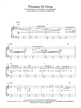 page one of Princess Of China (Easy Piano)