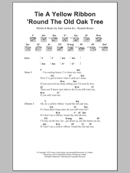 page one of Tie A Yellow Ribbon 'Round The Old Oak Tree (Guitar Chords/Lyrics)