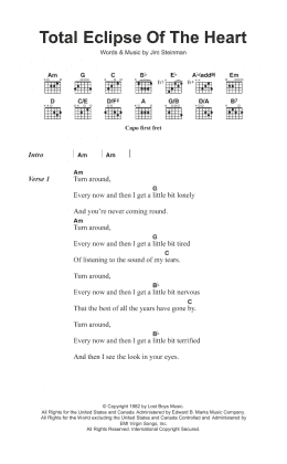 page one of Total Eclipse Of The Heart (Guitar Chords/Lyrics)