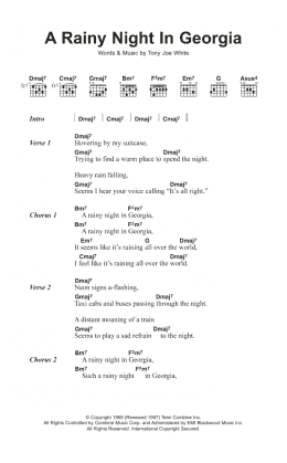 page one of A Rainy Night In Georgia (Guitar Chords/Lyrics)