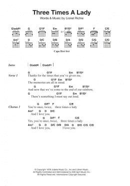 page one of Three Times A Lady (Guitar Chords/Lyrics)