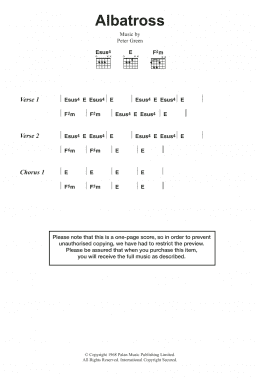 page one of Albatross (Guitar Chords/Lyrics)