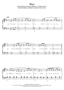 page one of Run (Easy Piano)