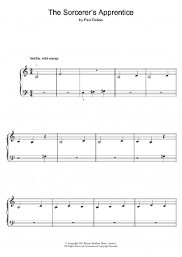 page one of The Sorcerer's Apprentice (Easy Piano)