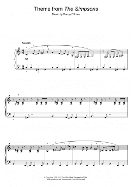 page one of Theme From The Simpsons (Easy Piano)