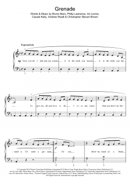 page one of Grenade (Beginner Piano (Abridged))