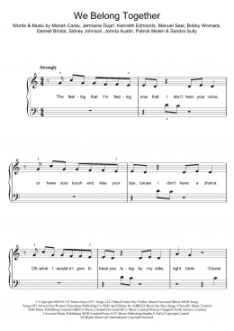 page one of We Belong Together (Easy Piano)