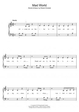 Mad World - Gary Jules Sheet music for Piano (Solo) Easy