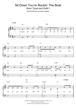 page one of Sit Down, You're Rockin' The Boat (from Guys and Dolls) (Easy Piano)