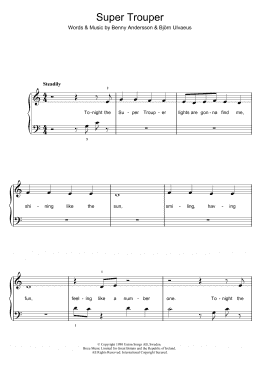 page one of Super Trouper (Easy Piano)