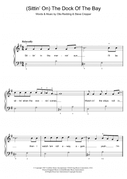 page one of (Sittin' On) The Dock Of The Bay (Easy Piano)