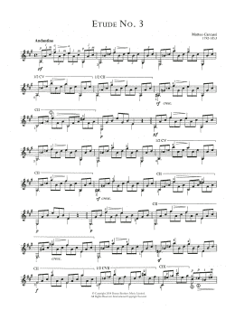 page one of Etude No. 3 (Solo Guitar)