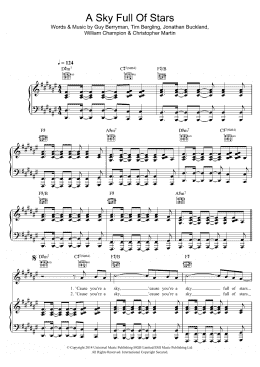 page one of A Sky Full Of Stars (Piano, Vocal & Guitar Chords)