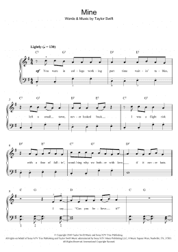 page one of Mine (Easy Piano)