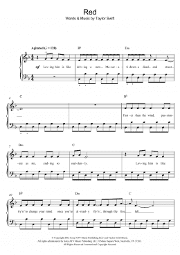 page one of Red (Easy Piano)