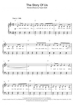 page one of The Story Of Us (Easy Piano)