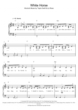 page one of White Horse (Easy Piano)