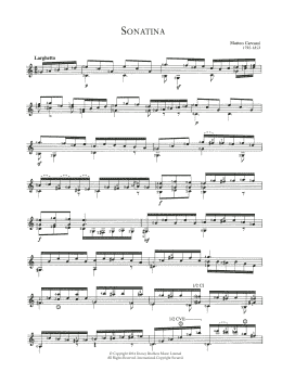 page one of Sonatina (Easy Guitar)