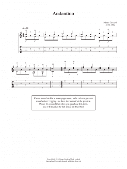 page one of Andantino (Easy Guitar)