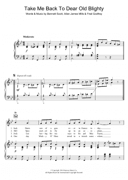 page one of Take Me Back To Dear Old Blighty (Piano, Vocal & Guitar Chords)