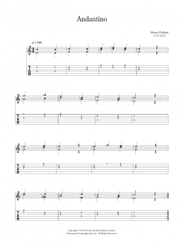 page one of Andantino (Solo Guitar)