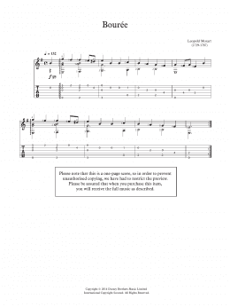 Bouree (Solo Guitar) - Print Sheet Music Now