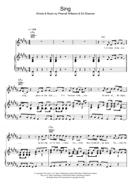 page one of Sing (Piano, Vocal & Guitar Chords)