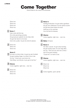 page one of Come Together (Piano, Vocal & Guitar Chords)