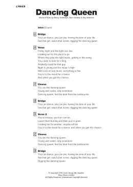 page one of Dancing Queen (Piano, Vocal & Guitar Chords)