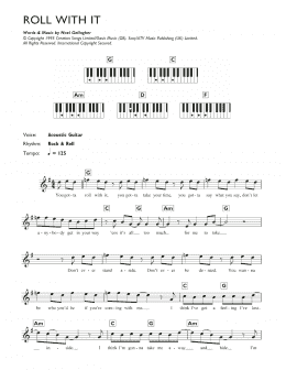 page one of Roll With It (Piano Chords/Lyrics)