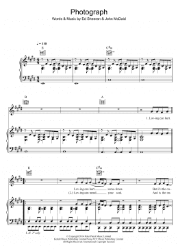 page one of Photograph (Piano, Vocal & Guitar Chords)