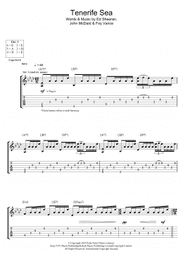 page one of Tenerife Sea (Guitar Tab)