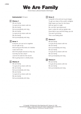 page one of We Are Family (Piano, Vocal & Guitar Chords)