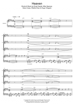 page one of Heaven (Piano, Vocal & Guitar Chords)