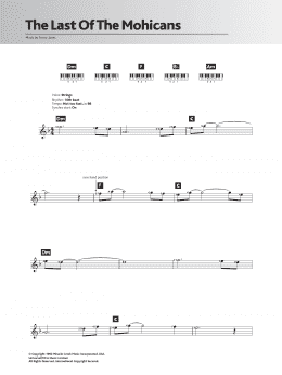 page one of The Last Of The Mohicans (Main Title) (Piano Chords/Lyrics)