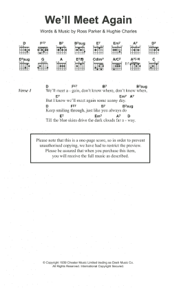 page one of We'll Meet Again (Guitar Chords/Lyrics)