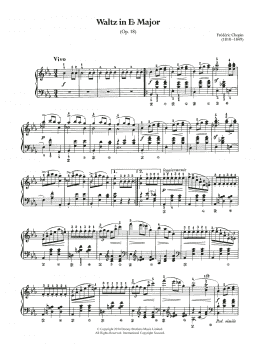 page one of Waltz Op.18 (from 'Les Sylphides') (Piano Solo)