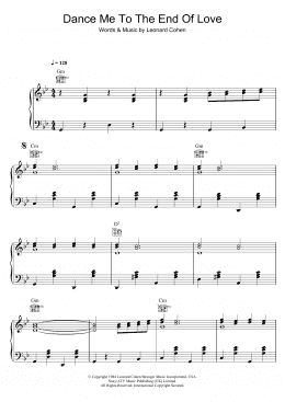 page one of Dance Me To The End Of Love (Piano, Vocal & Guitar Chords)