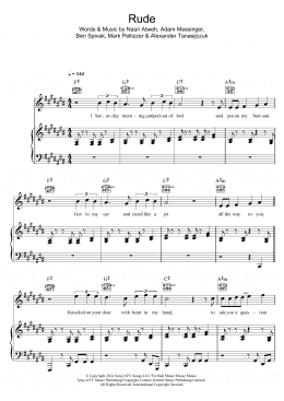 page one of Rude (Piano, Vocal & Guitar Chords)