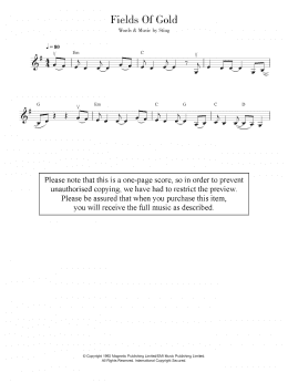 page one of Fields Of Gold (Violin Solo)