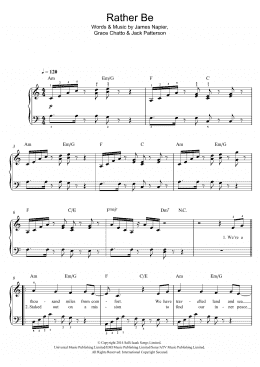 page one of Rather Be (Easy Piano)