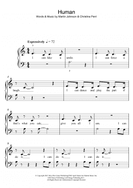 page one of Human (Easy Piano)