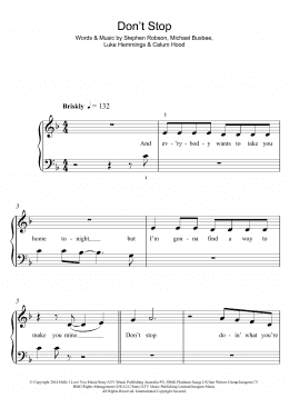 page one of Don't Stop (Easy Piano)