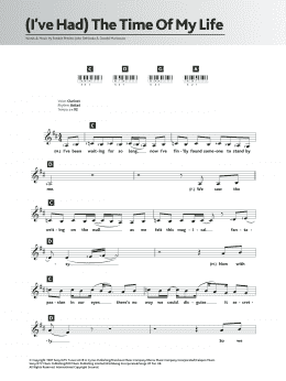 page one of (I've Had) The Time Of My Life (Piano Chords/Lyrics)