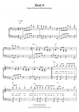 page one of Beat It (Easy Piano)