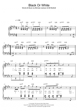 page one of Black Or White (Easy Piano)