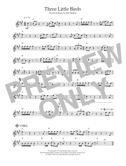 page one of Three Little Birds (Flute Solo)