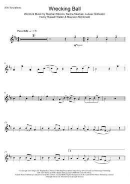 page one of Wrecking Ball (Alto Sax Solo)