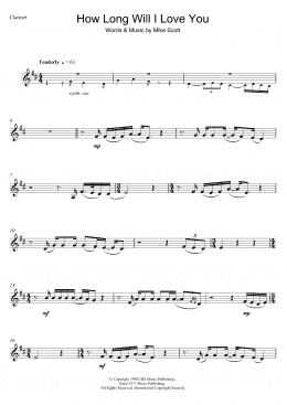 page one of How Long Will I Love You (Clarinet Solo)